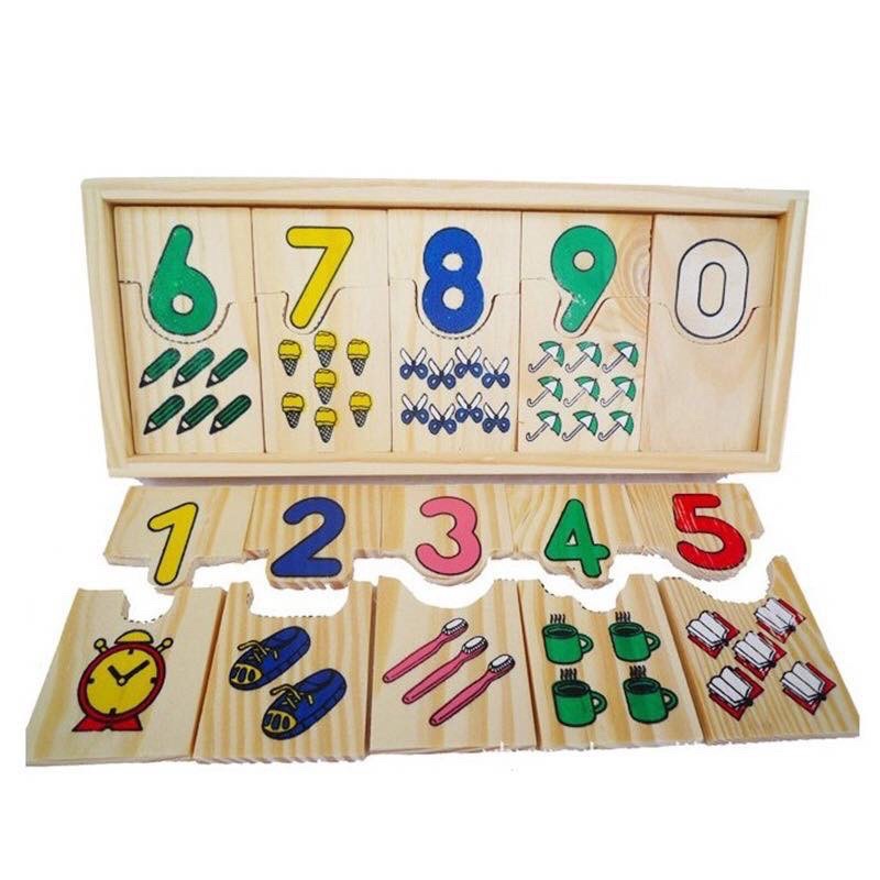 Đồ chơi tập đếm và ghép số bằng gỗ bộ đồ chơi cho bé học đếm và nhận biết số lượng từ 0 – 9 Binkids DC34