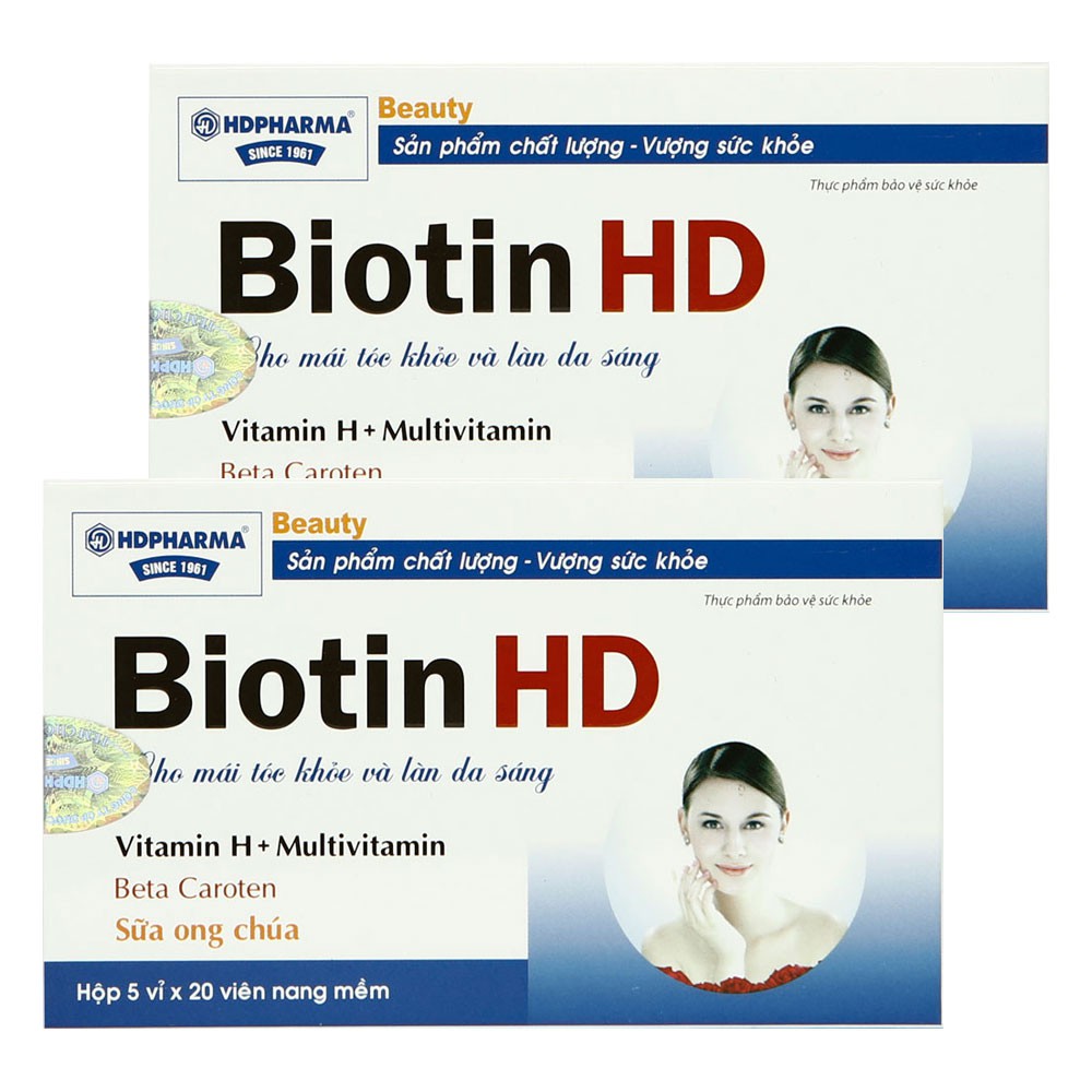 Combo 2 hộp Biotin HD viên uống giúp mọc tóc, làm sáng da | Thế Giới Skin Care