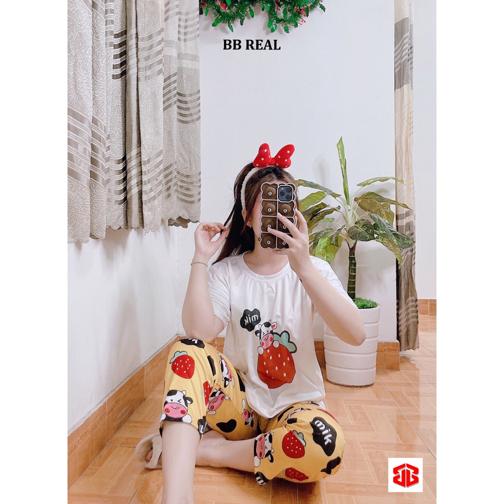 Đồ Bộ Mặc ở Nhà Bộ Đồ Ngủ Nữ Quần Dài Pijama Thun Lạnh Đẹp [CODE 37-40] Freesize Từ 45-60Kg - BB REAL