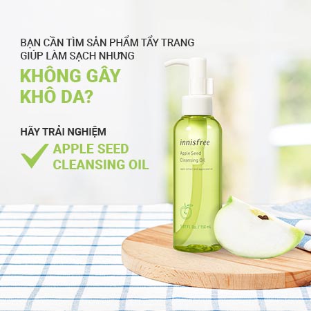 Dầu Tẩy Trang Innisfree Dưỡng Ẩm Sạch Sâu Tẩy Tế Bào Chết Sạch Bã Nhờn Apple Seed Cleansing Oil 150ml - Khongcoson