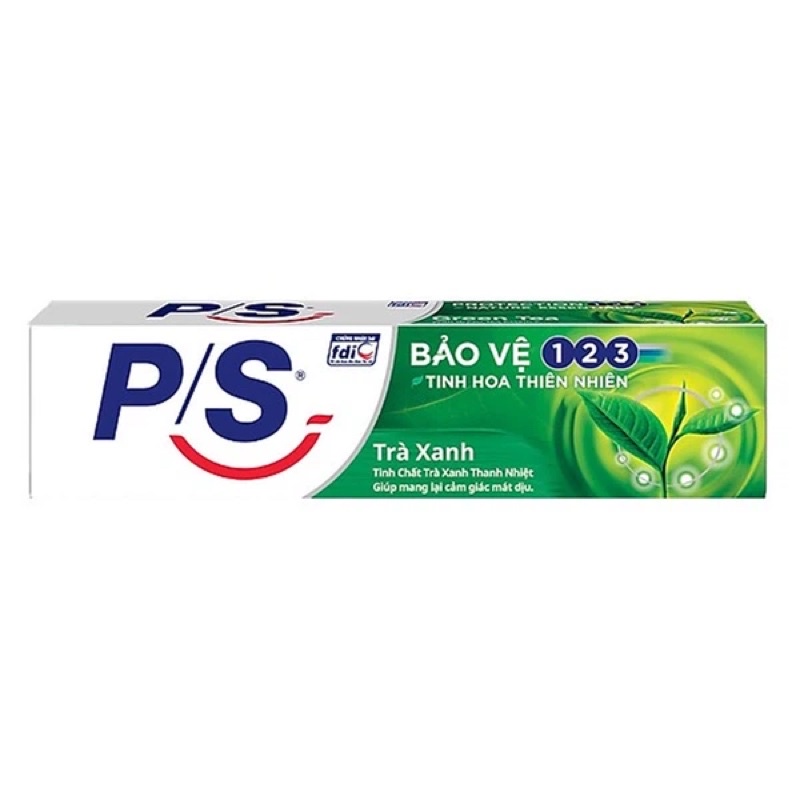 Kem đánh răng P/S bảo vệ 123 trà xanh thanh nhiệt 180g