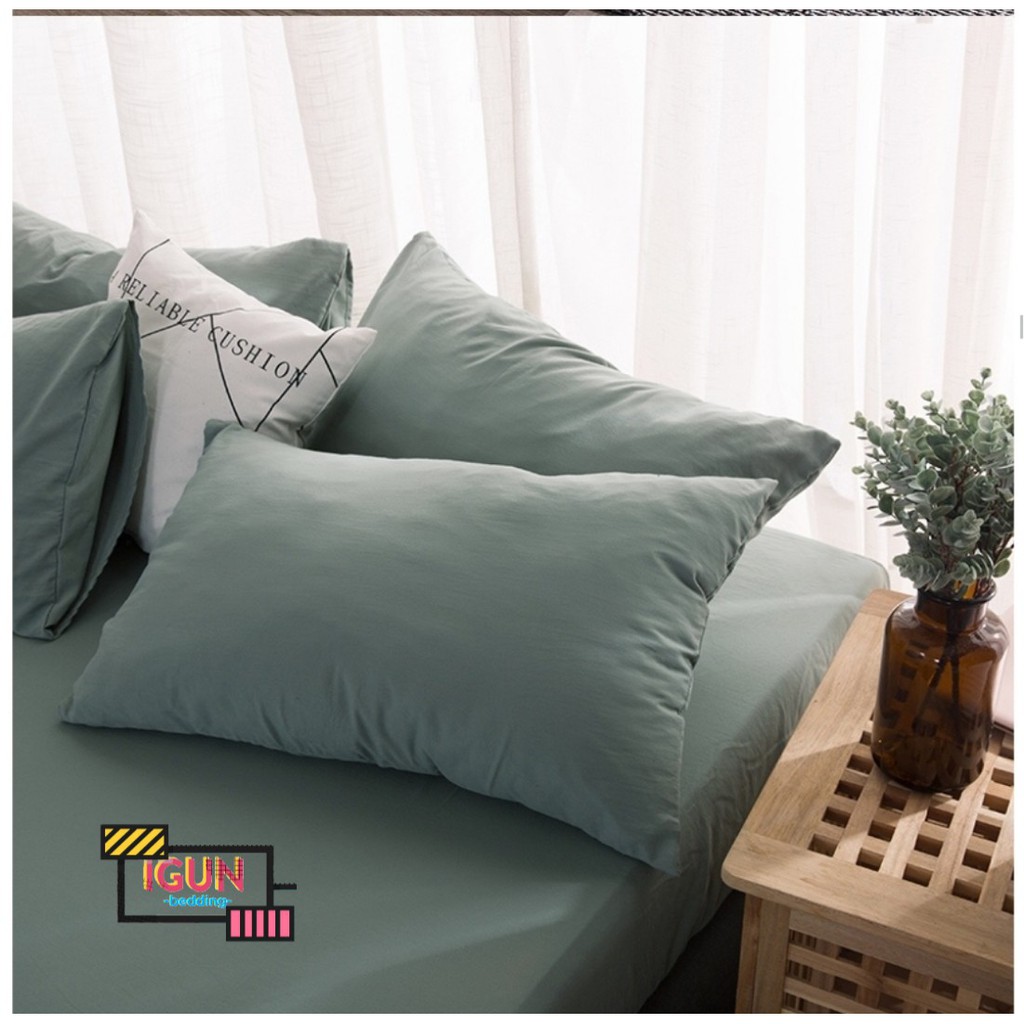 (20 màu) Bộ Chăn Ga Gối ĐŨI MÀU TRƠN 1 màu Hàn Quốc | BigBuy360 - bigbuy360.vn