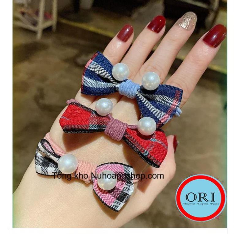 CỘT TÓC NƠ NHIỀU MÀU - dây cột tóc nơ nhỏ xinh C8