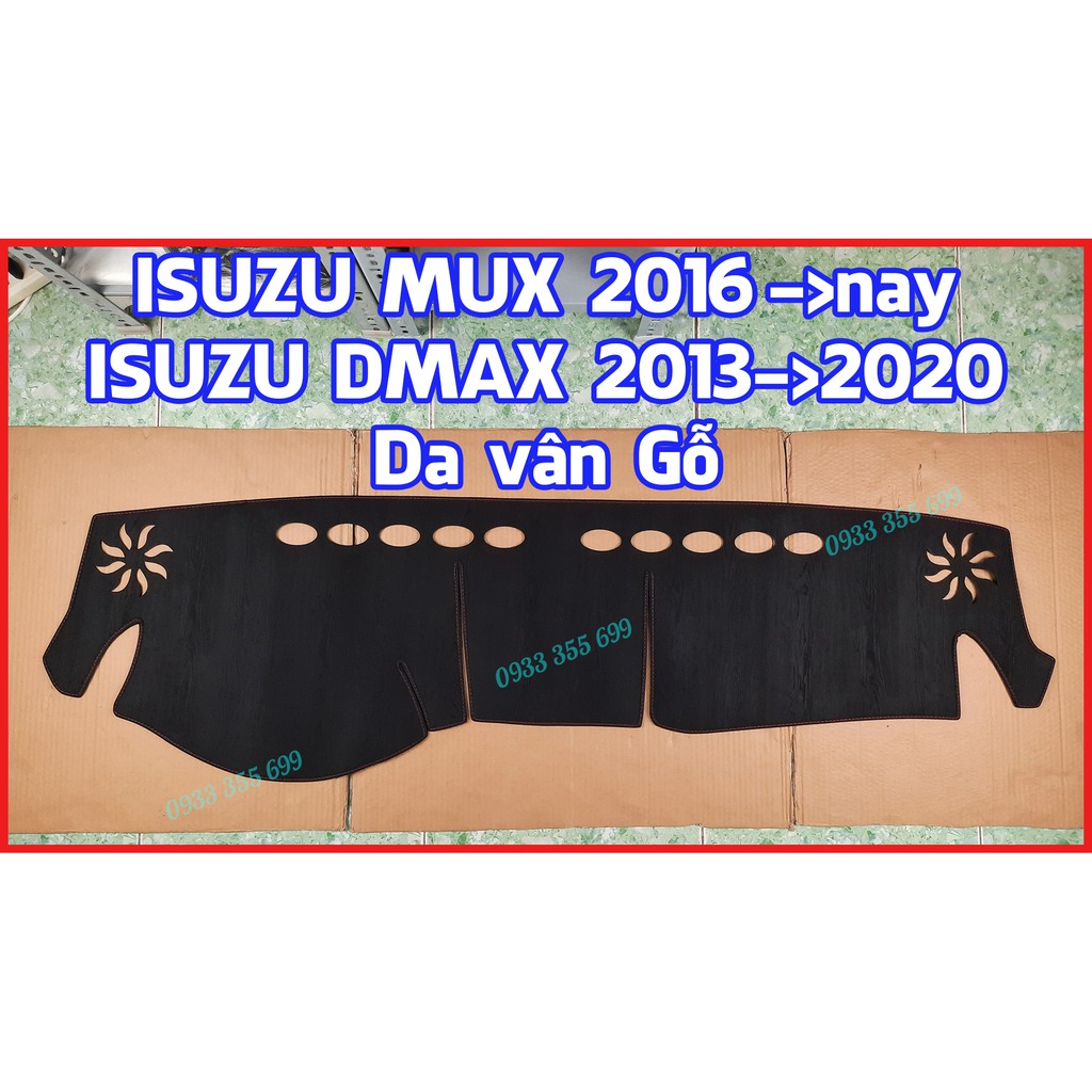 Thảm Taplo ISUZU DMAX bằng Nhung lông Cừu, Da vân Carbon, Da vân Gỗ 2013 2014 2015 2016 2017 2018 2019 2020 2021 2022
