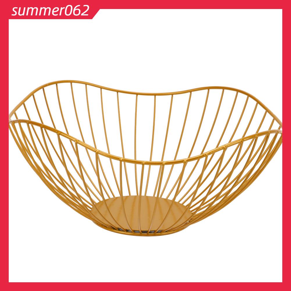 Summer062 Dây trái cây Bát có thể thở được rỗng chống lật Làm dày bằng kim loại bền Rổ đựng cho Bánh mì rau