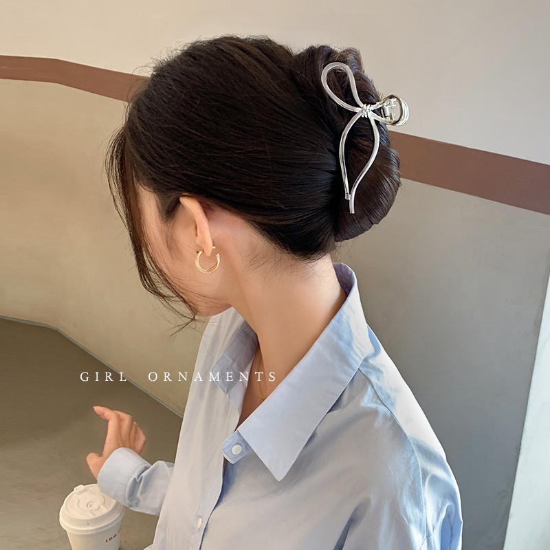 Kẹp Tóc Hình Nơ Bằng Kim Loại Cỡ Lớn Thời Trang Cho Nữ
