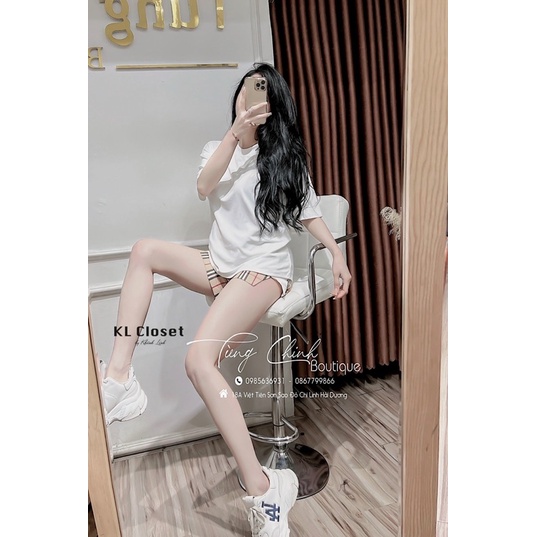 Set áo phông + quần kẻ đùi