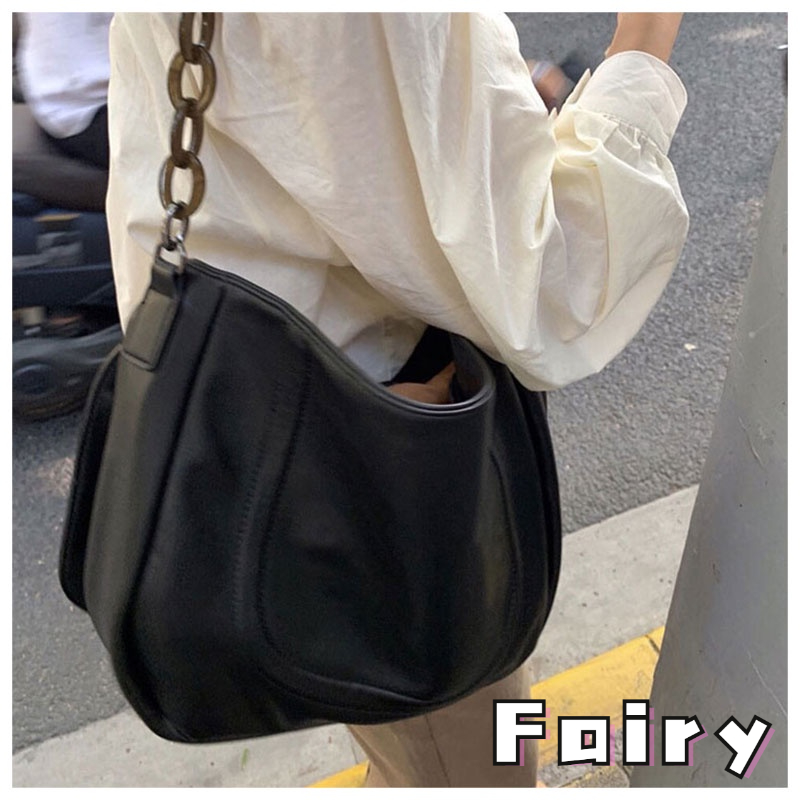 Túi Da Đeo Chéo Màu Đen Thời Trang Hàn Quốc 2022 Cho Nữ