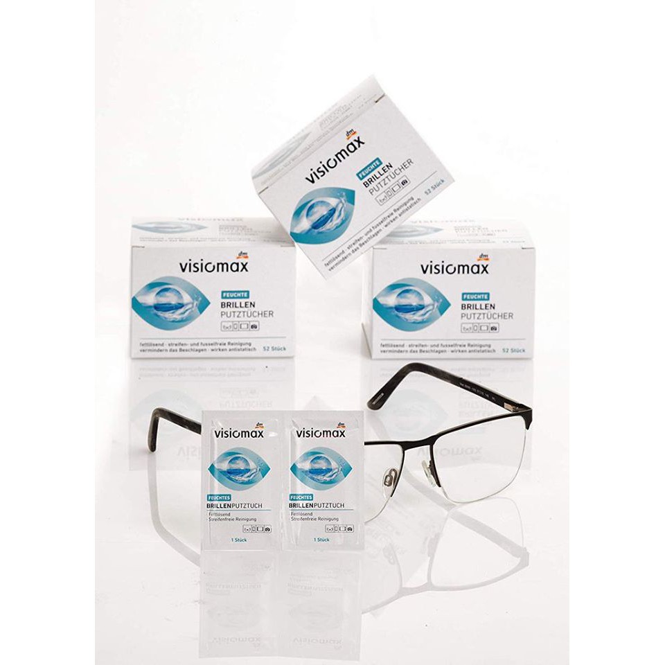 Khăn giấy lau kính VISIOMAX, bảo vệ kính, làm sạch và loại bỏ bụi bẩn dễ dàng, tiện lợi