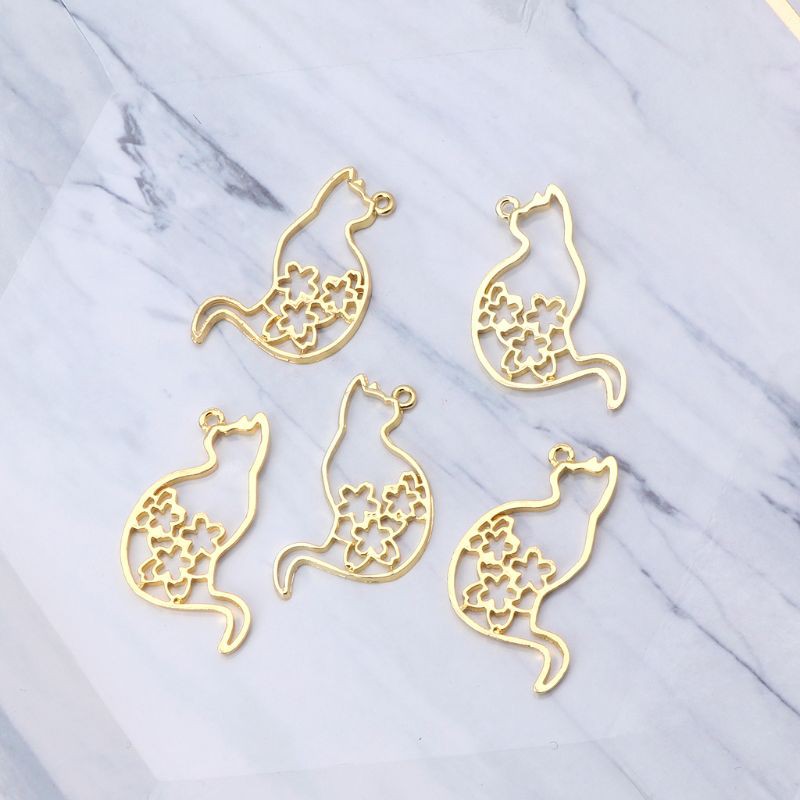 Mặt dây bezel thiết kế hình mèo và chú cún dễ thương almf phụ kiện thời trang