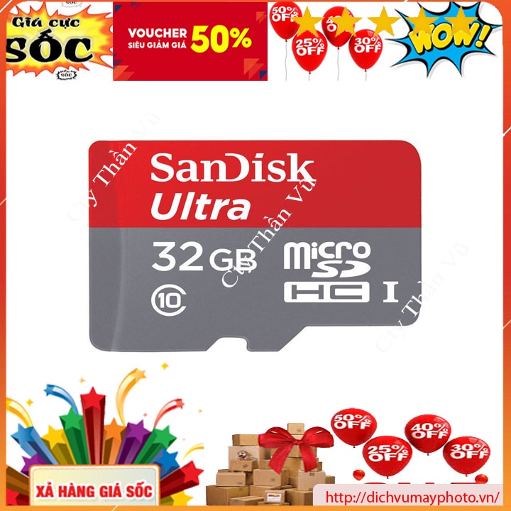 Thẻ nhớ sandisk 32gb Class 10 80mb/s bảo hành 12 tháng bao chất lượng MVP Thăng Long