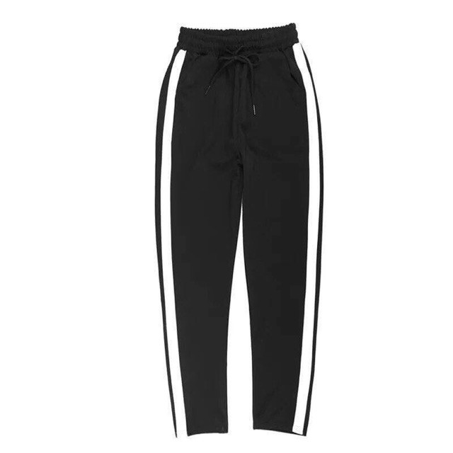 Quần jogger đen 1 sọc trắng Saigonese ống suông unisex nam nữ cực chất