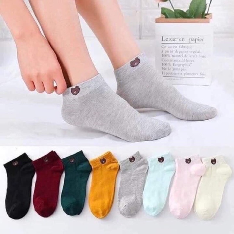 Tất gấu combo 10 chiếc đủ màu