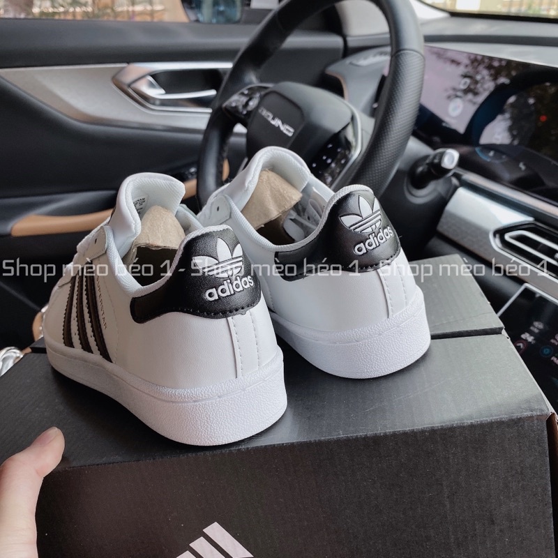 Giày thể thao das super star mũi sò kẻ sọc gáy đen fullbox