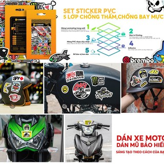 Sticker dán hoạt hình nhiều mẫu chống nước sticker dán mũ bảo hiểm vali laptop cực xinh