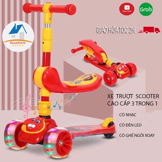 Xe Trượt Scooter Cho Bé Bánh Xe Phát Sáng Có Nhạc Hiệu Ứng Cho Bé Từ 2 Tuổi Trở Lên