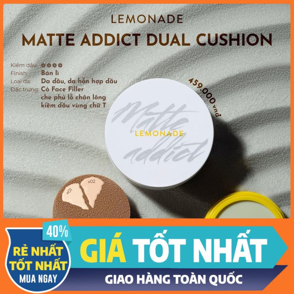 [CHÍNH HÃNG] Phấn nước kiềm dầu Lemonade Matte Addict Dual Cushion 16g | BigBuy360 - bigbuy360.vn