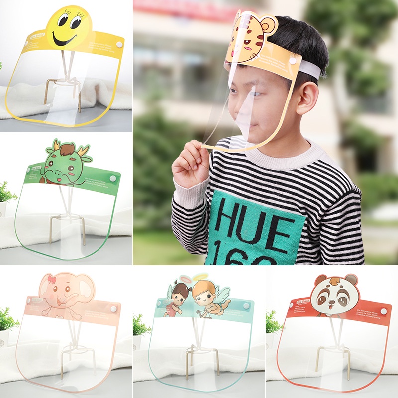 (Hàng Mới Về) Mặt Nạ Trong Suốt Bảo Vệ Mặt, Mắt chống bụi bẩn Cho Bé, Có Dây Đeo Co Giãn Dành Cho Trẻ Em
