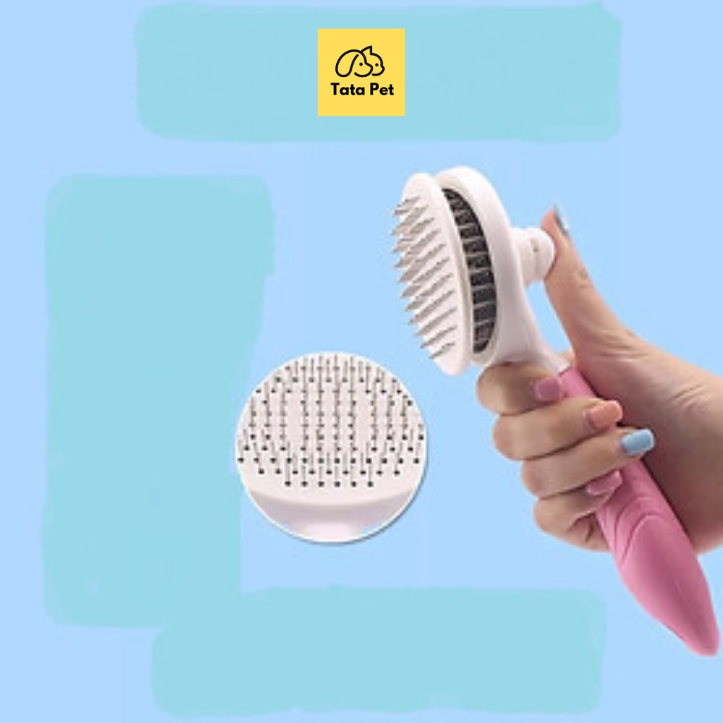 Lược chải lông chó mèo có nút bấm CHÍNH HÃNG CLEAN chải lông chó mèo