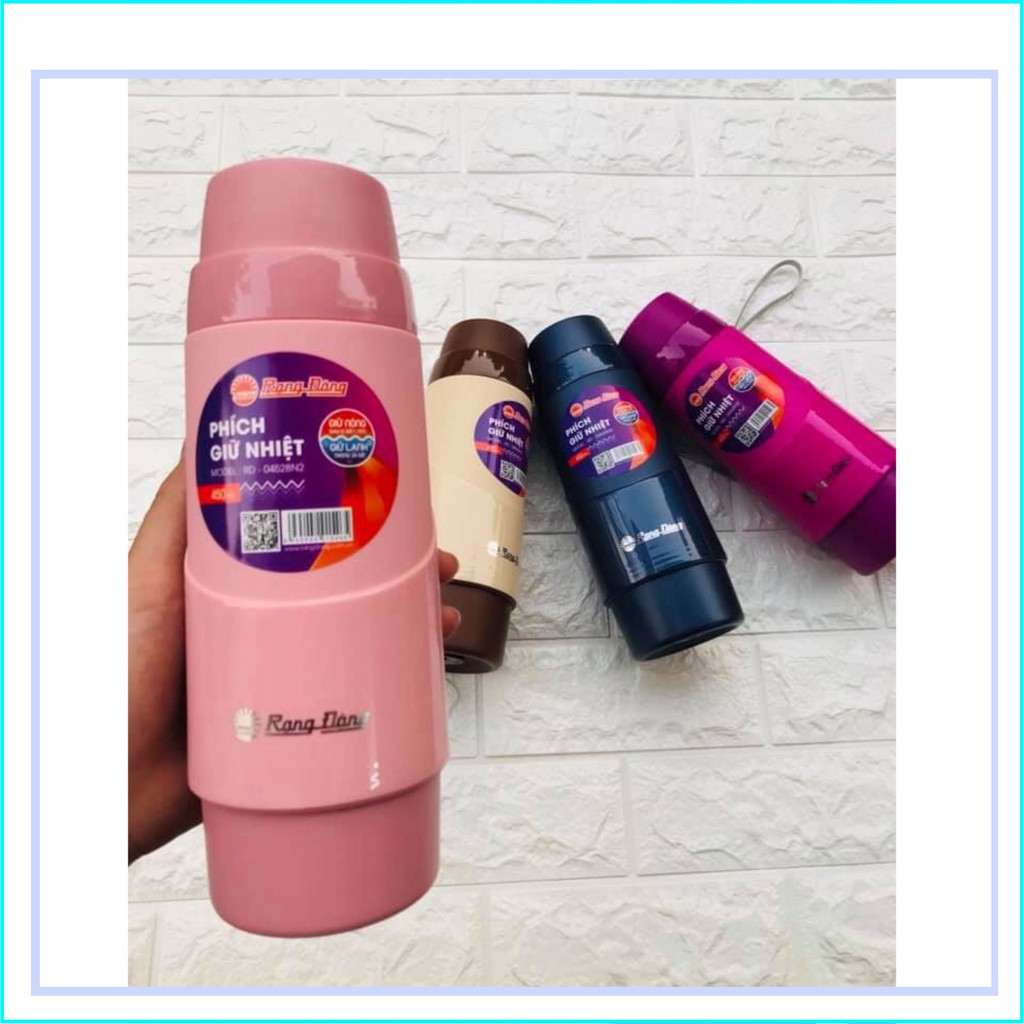 Phích nước mini rạng đông công nghệ ủ ấm giữ nhiệt nóng lên đến 12h và giữ lạnh lên đến 24h dung tích 450ml