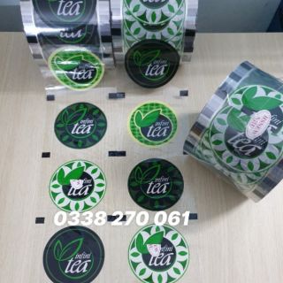 cuộn màng dán ly trà sữa tea xanh