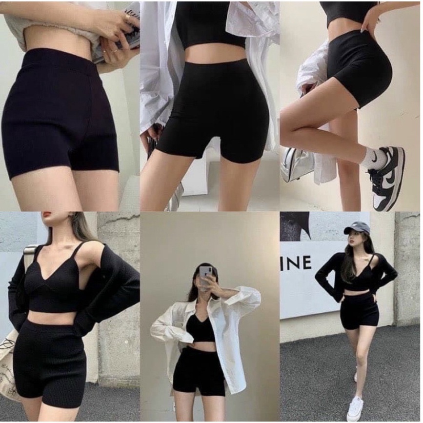 [QUÀ TẶNG LÀ 1 VIÊN KẸO]quần legging đùi biker short lửng dáng ngắn nữ mùa hè chất bozip dày dặn