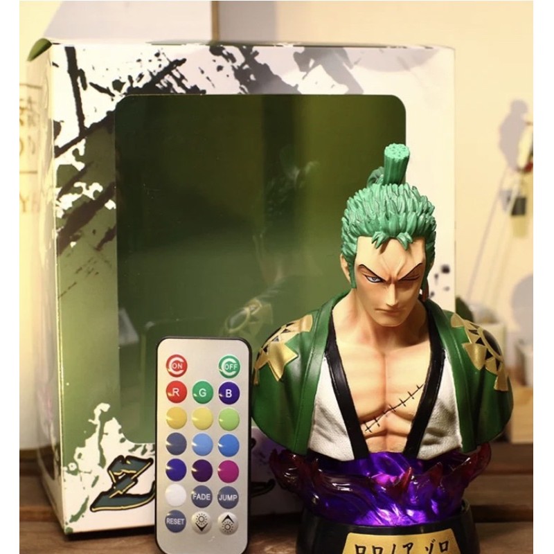 Mô hình tượng bán thân Zoro Wano CÓ đèn điều khiển 16cm