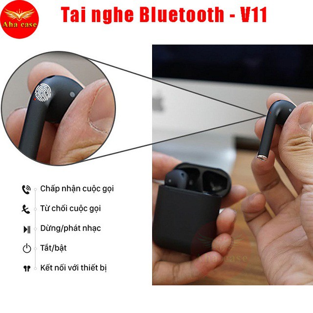 [Siêu Phẩm 2020] Tai nghe kiểu dáng A.i.r.pods  Bluetooth Headset V11 định vị đổi tên - Thiết kế sang trọng sắc nét