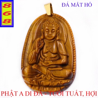 [Tuổi Tuất, Hợi] Mặt Dây Chuyền Phật A Di Đà Màu Vàng Nâu 3.6cm - Mặt Size Nhỏ - Tặng Kèm Móc Inox - Phong Thủy 868