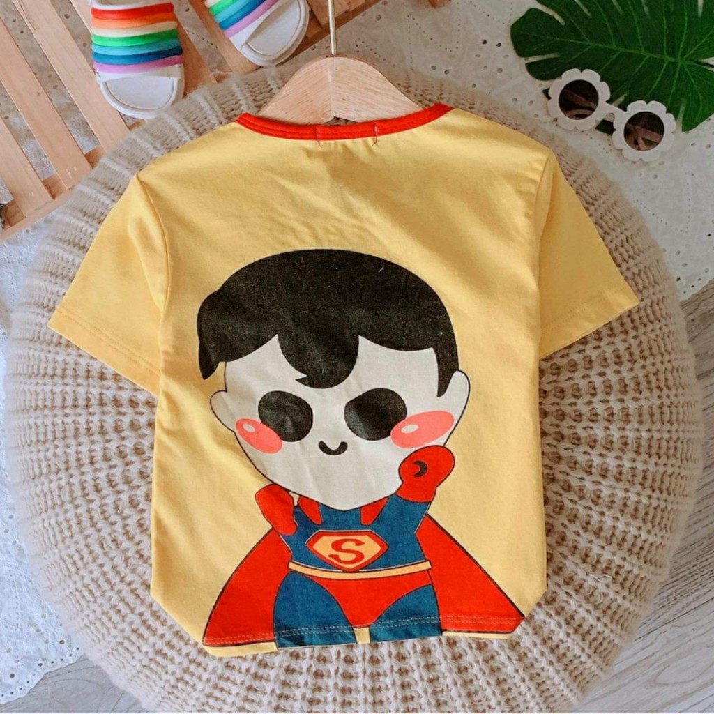 Lyvyshop - (Lô mới, cotton Loại 1) Áo thun cộc tay bé trai, bé gái siêu dễ thương từ 09-28kg