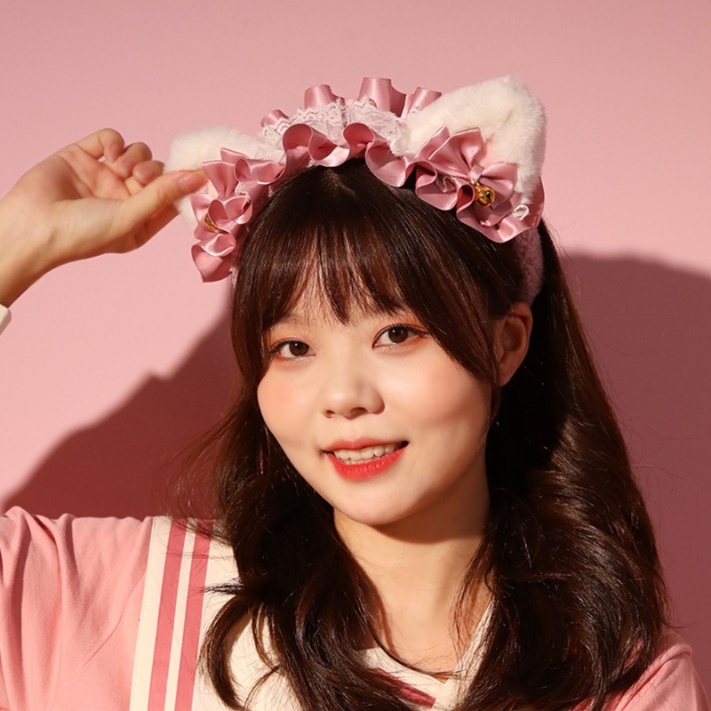 Băng Đô Tai Mèo Hoạt Hình Mềm Mại Chăm Sóc Da Cho Nữ