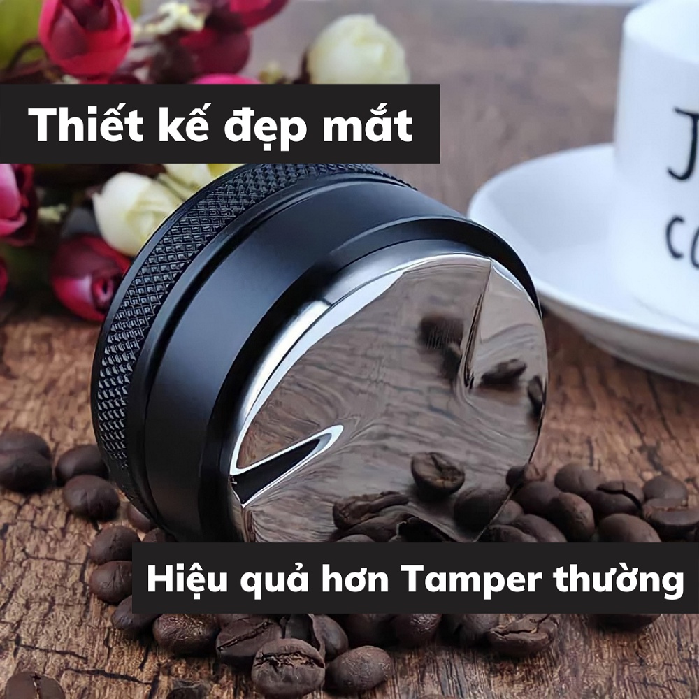 Tamper OCD inox 53mm dụng cụ pha chế cà phê thép không gỉ thiết kế nguyên khối đường kính 51-53-58mm