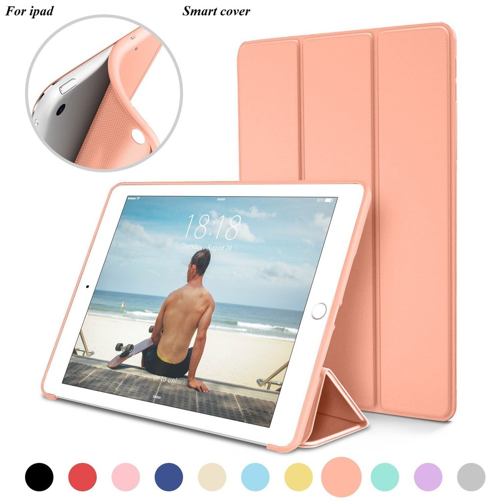 Bao da cao cấp dành cho Ipad Pro 9.7/ Ipad 234/ Ipad Pro 10.5 - tự động tắt mở - ốp dẻo silicone mềm mại