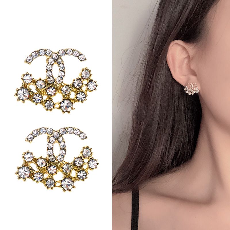 Đôi bông tai đính đá mặt kiểu hìnhhọc bằng bạc 925