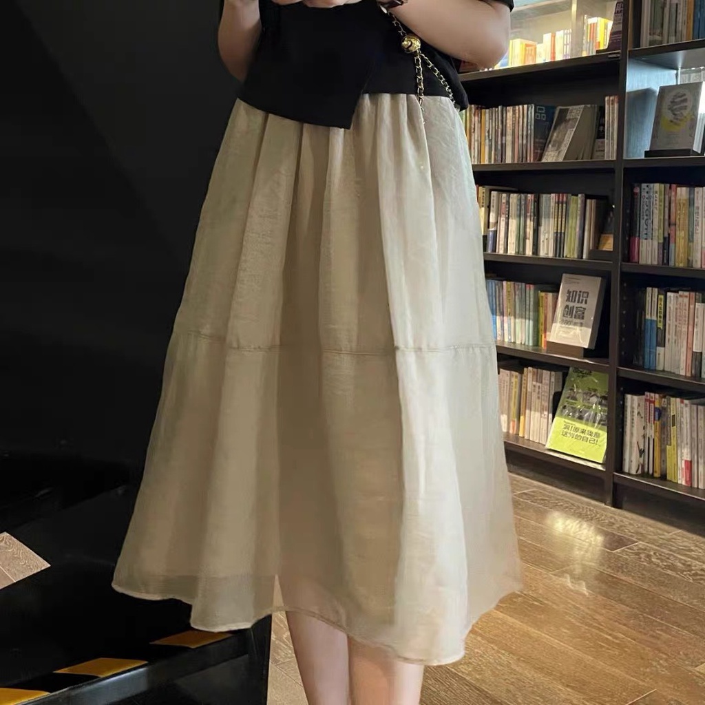 Chân váy xoè nhún li vải tơ óng Hàn Ulzzang style 🌸 Hàng Quảng Châu
