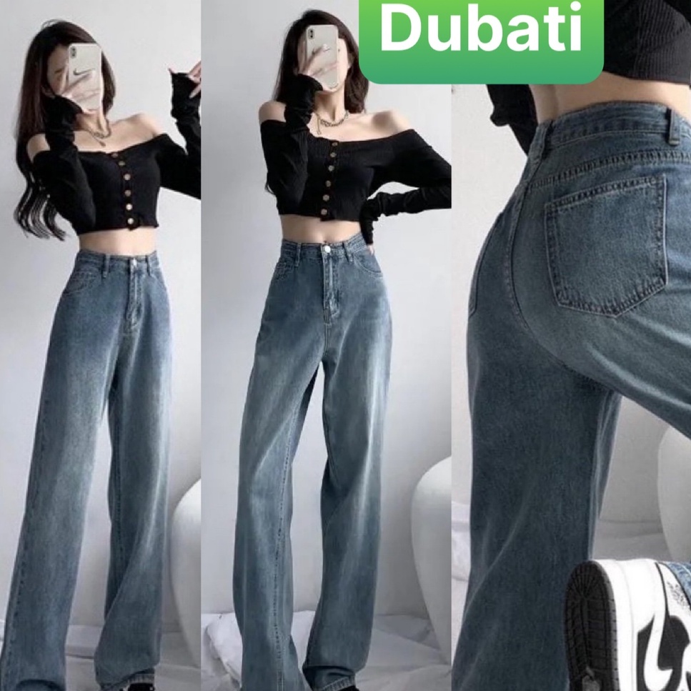 QUẦN BAGGY JEAN NỮ ỐNG RỘNG SANG CHẢNH LƯNG CAO NÂNG MÔNG PHONG CÁCH SANG CẢNH HÀN QUỐC- DUBATI FASHION