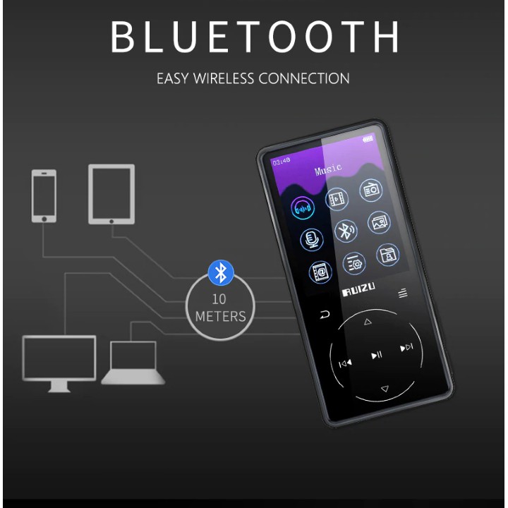 [HÀNG CHÍNH HÃNG] MÁY NGHE NHẠC MP3 KHÔNG DÂY LOSSLESS BLUETOOTH 4.1 RUIZU D16