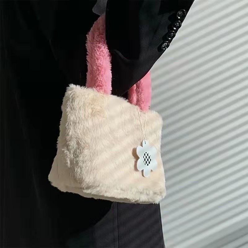 [Hàng Có Sẵn] Túi Xách Lông Nhung Dễ Thương