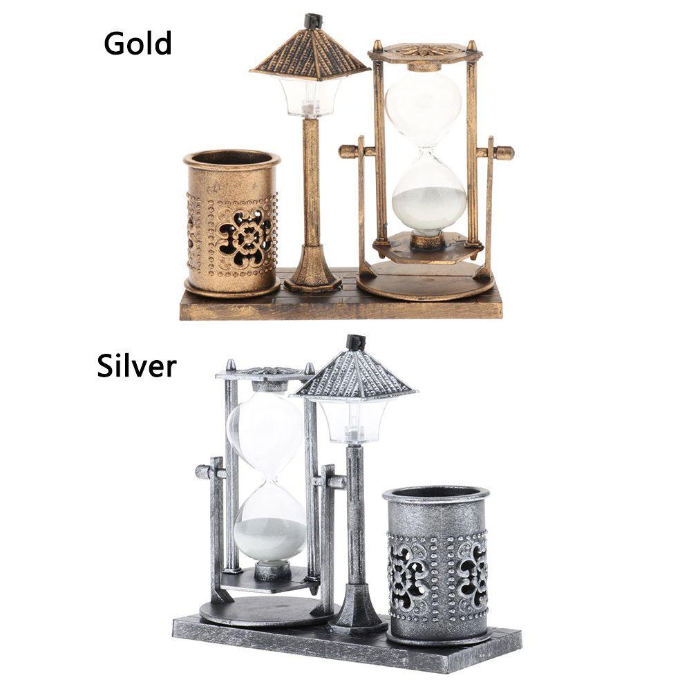 CONOPERY Đồng Hồ Cát Đế Gỗ Nhiều Màu Sắc Dùng Trang Trí Bàn Chải Đánh Răng