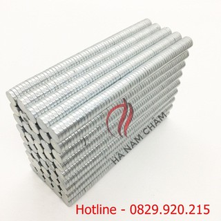 50 viên nam châm kích thước phi 8mm dày 1,5mm mạ kẽm