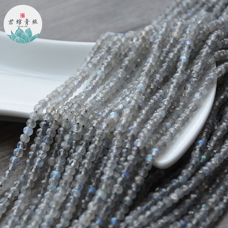 Chuỗi Hạt Đá Mặt Trăng Tròn Tự Nhiên 3 * 4MM Dùng Làm Trang Sức Thủ Công