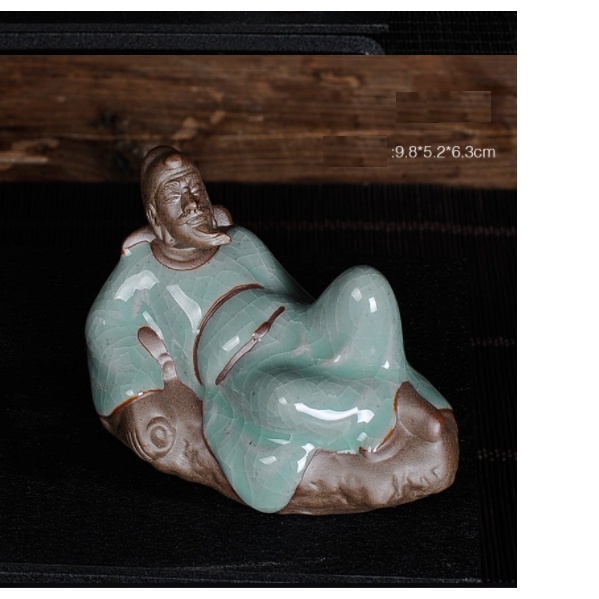 Tượng lý bạch gôm phật sơn trang trí bàn trà tiểu cảnh bonsai- Tượng lý bạch mời rượu, lý bạch say rượu