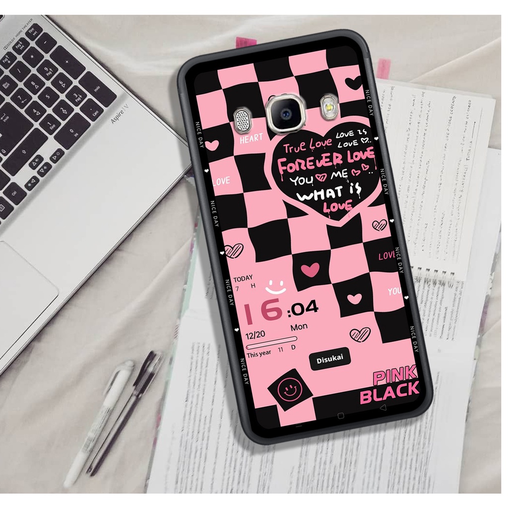 Ốp Lưng Samsung J3 2016 - J5 2016 - J7 2016   , In Hình &quot;Black Heart&quot; Phong Cách Đẹp.