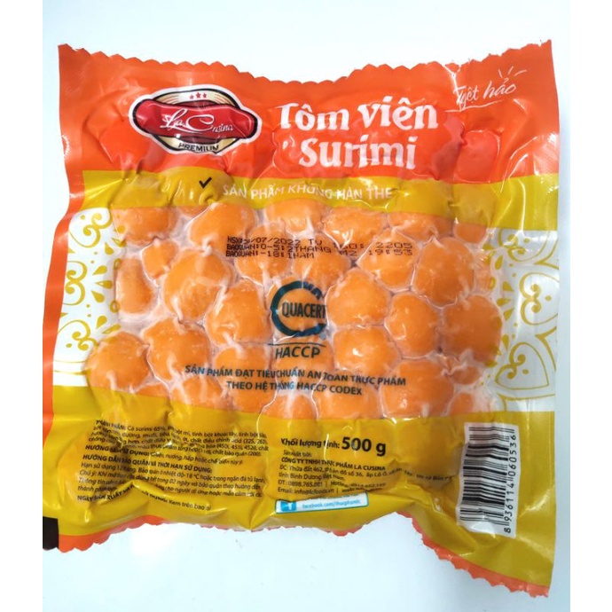 RẺ NHẤT SHOPEE TÔM VIÊN SURIMI LACUSINA GÓI 500G