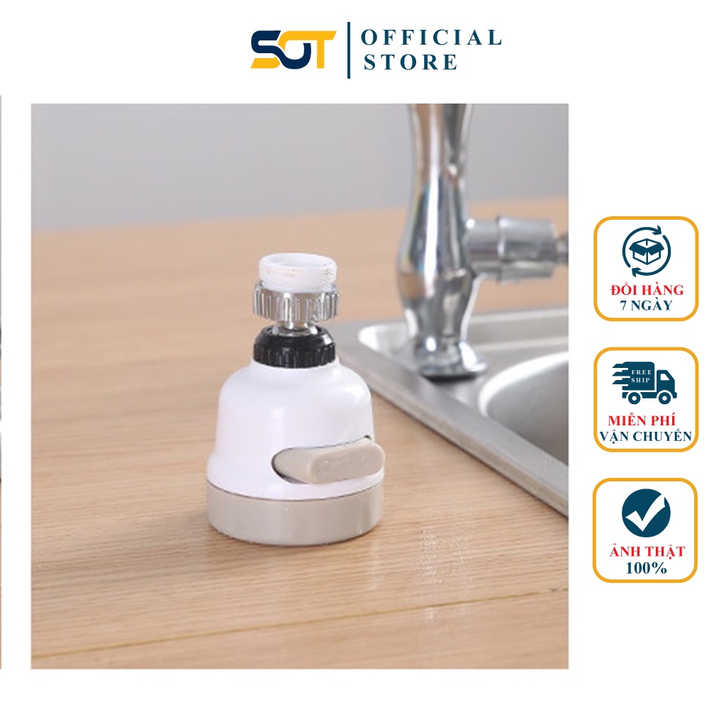 Đầu vòi chén tăng áp,Đầu vòi tăng áp rửa bát - 3 chế độ phun cực mạnh - xoay 360 (ren vặn 22mm)