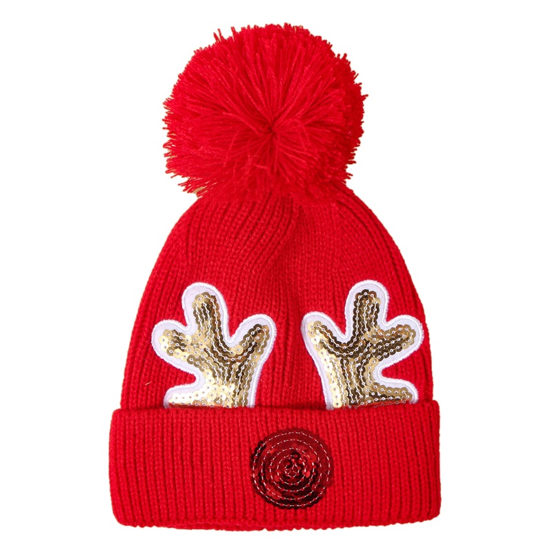Nón Giữ Ấm Hình Sừng Hươu Đính Kim Sa Dễ Thương Cho Bé