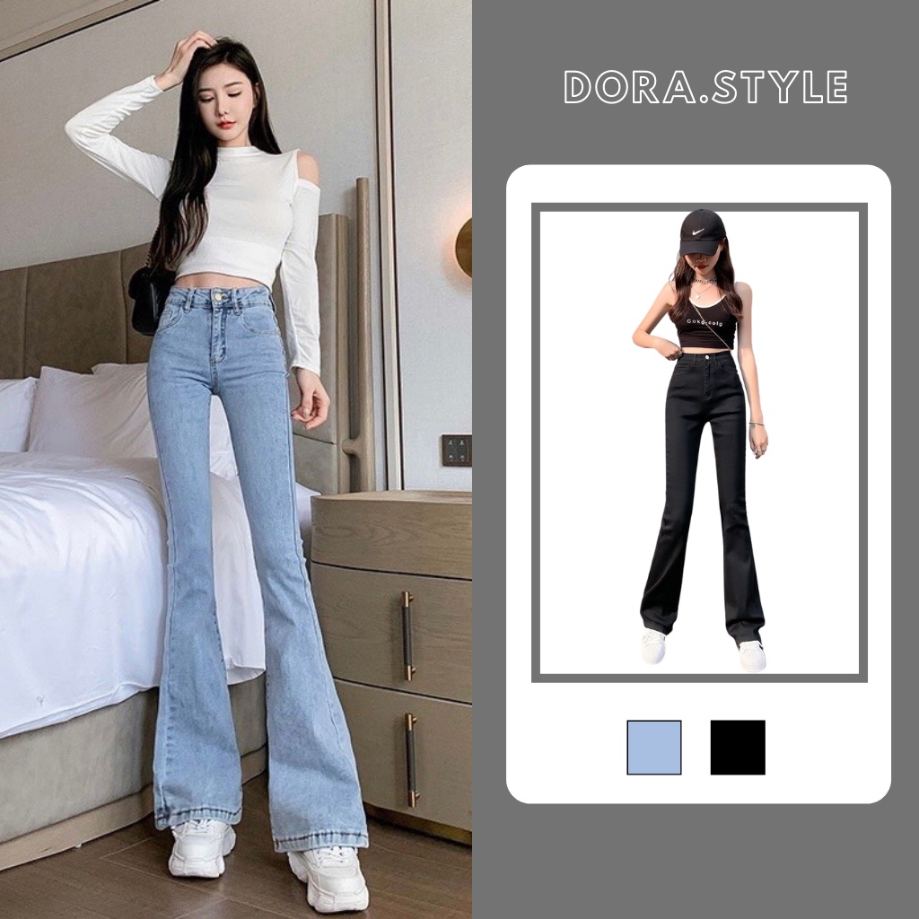 Quần Jeans Nữ Cạp Cao Ống Loe Co Giãn Cá Tính Jeanloe97 Dorastyle | WebRaoVat - webraovat.net.vn