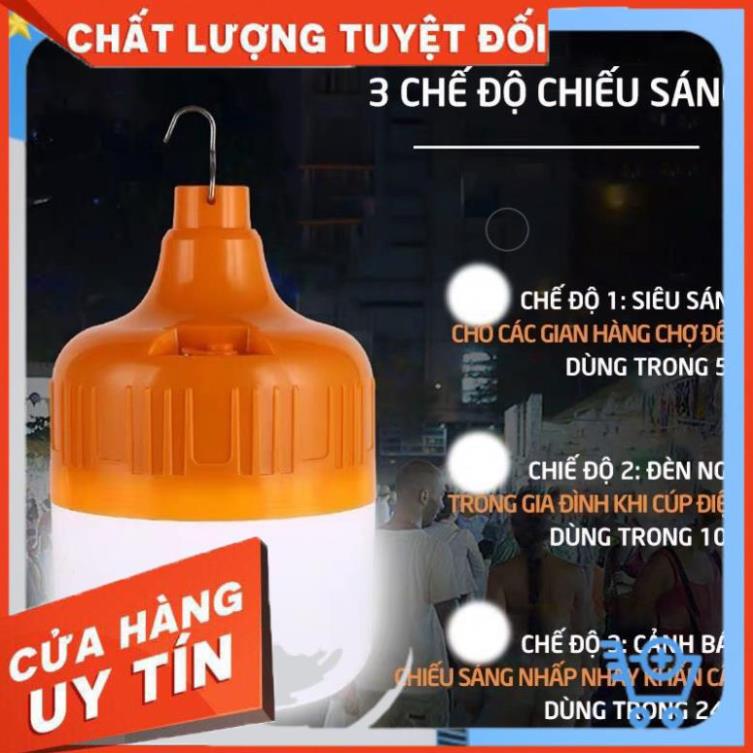 Đèn Led Sạc Tích Điện 100W Thời Gian Sử Dụng Từ 6-8 Giờ Liên Tục, Có Móc Treo Tiện Dụng