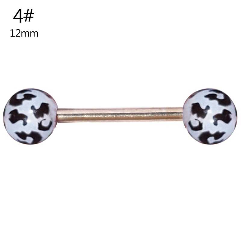 Khuyên Xỏ Lưỡi Bằng Thép Không Gỉ Acrylic Thời Trang Dành Cho Nam Nữ