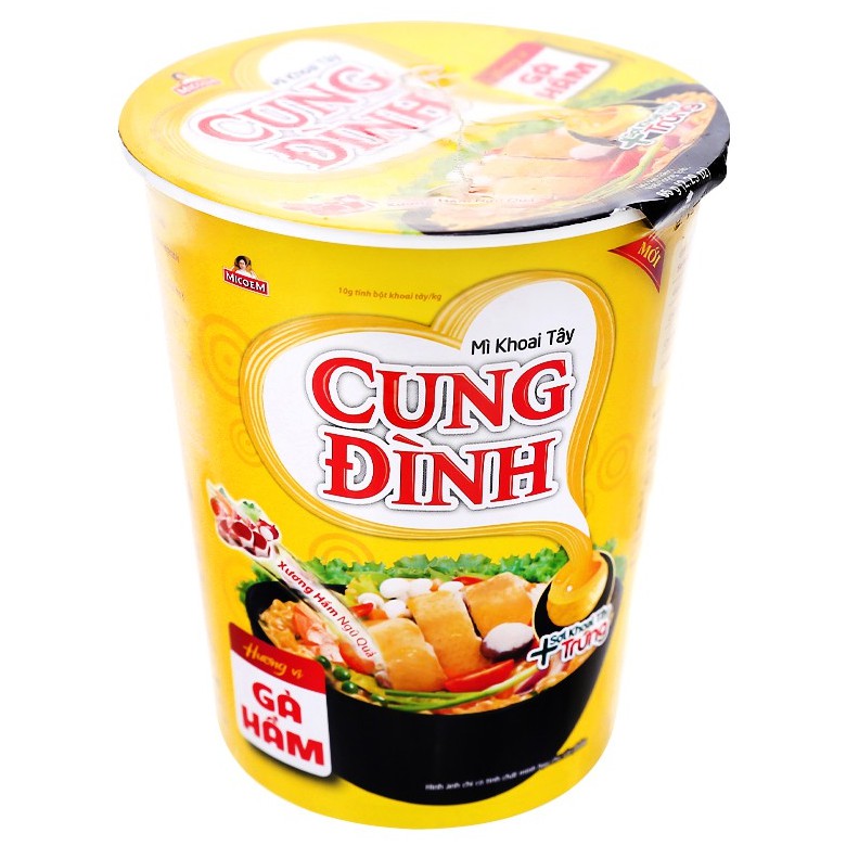 Mì ly khoai tây Cung Đình tôm chua cay / gà hầm / thịt hầm nấm / cua bể rau răm / sườn hầm ngũ quả ly 65g